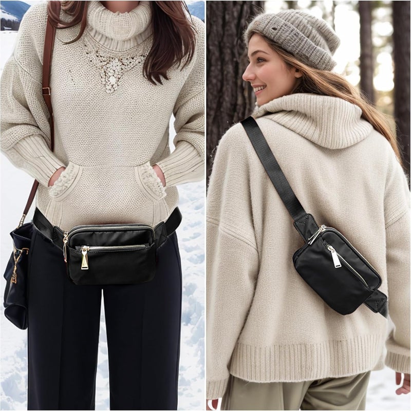 UTO Fanny Pack for Women Crossbody Trendy Fashion Belt Purse Chest Waist Hip Bumbag for Outdoor Shopping Travel Hiking - Image 4